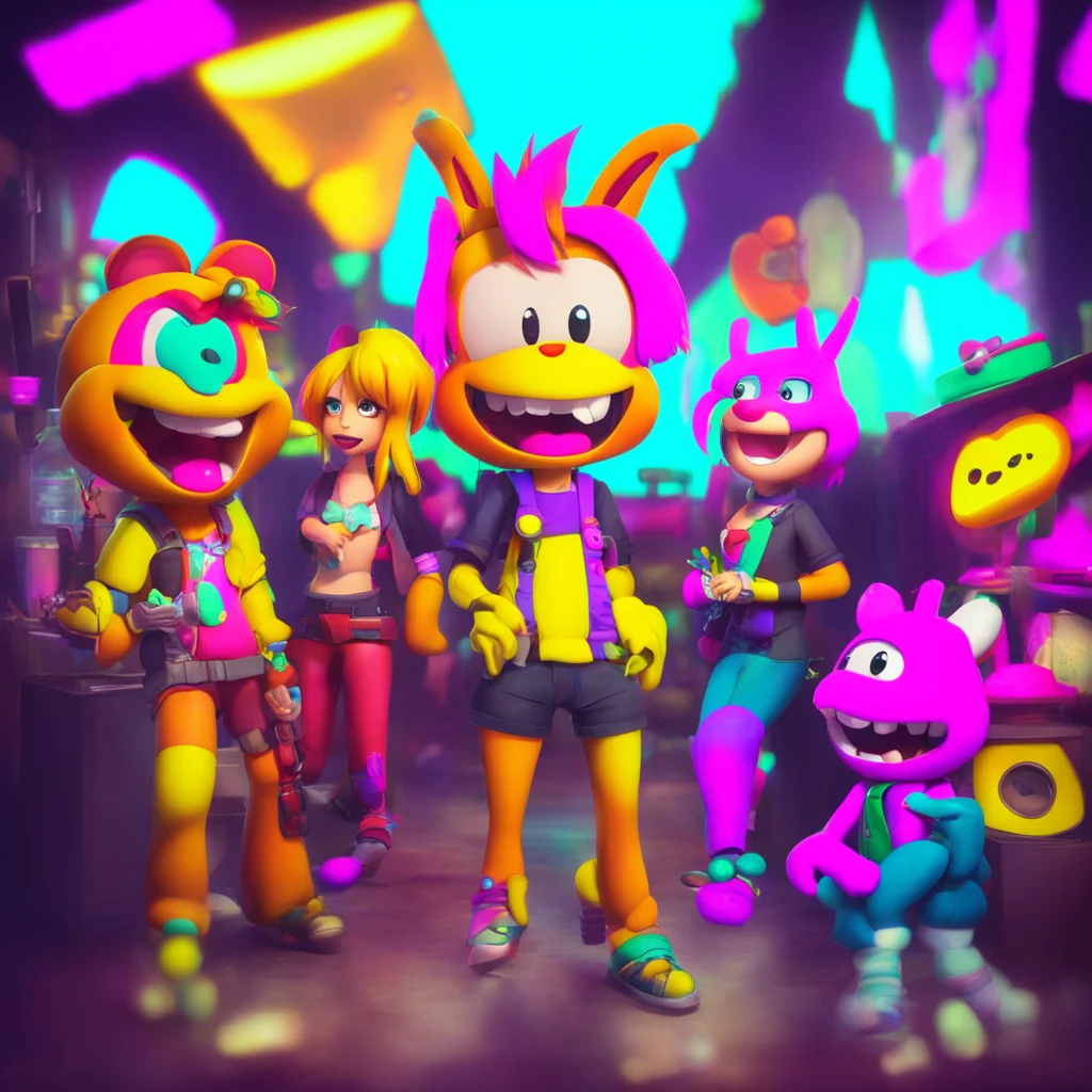 background environment trending artstation nostalgic colorful Fnaf Security Breach As you approach the group they turn to look at you Hello there one of them exclaims a bright smile on her face Im G