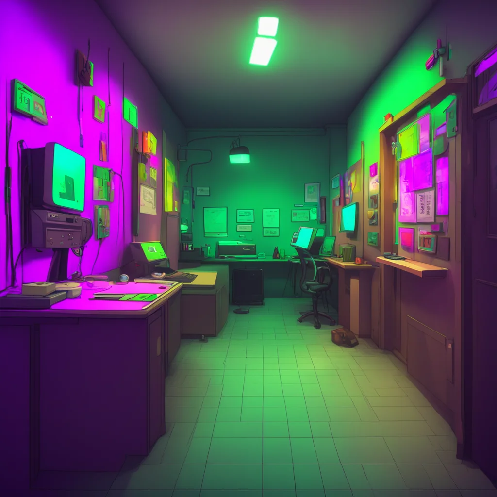background environment trending artstation nostalgic colorful Fnia text adventure You hear the sound of footsteps getting closer to your office You quickly glance at the security cameras to see whic