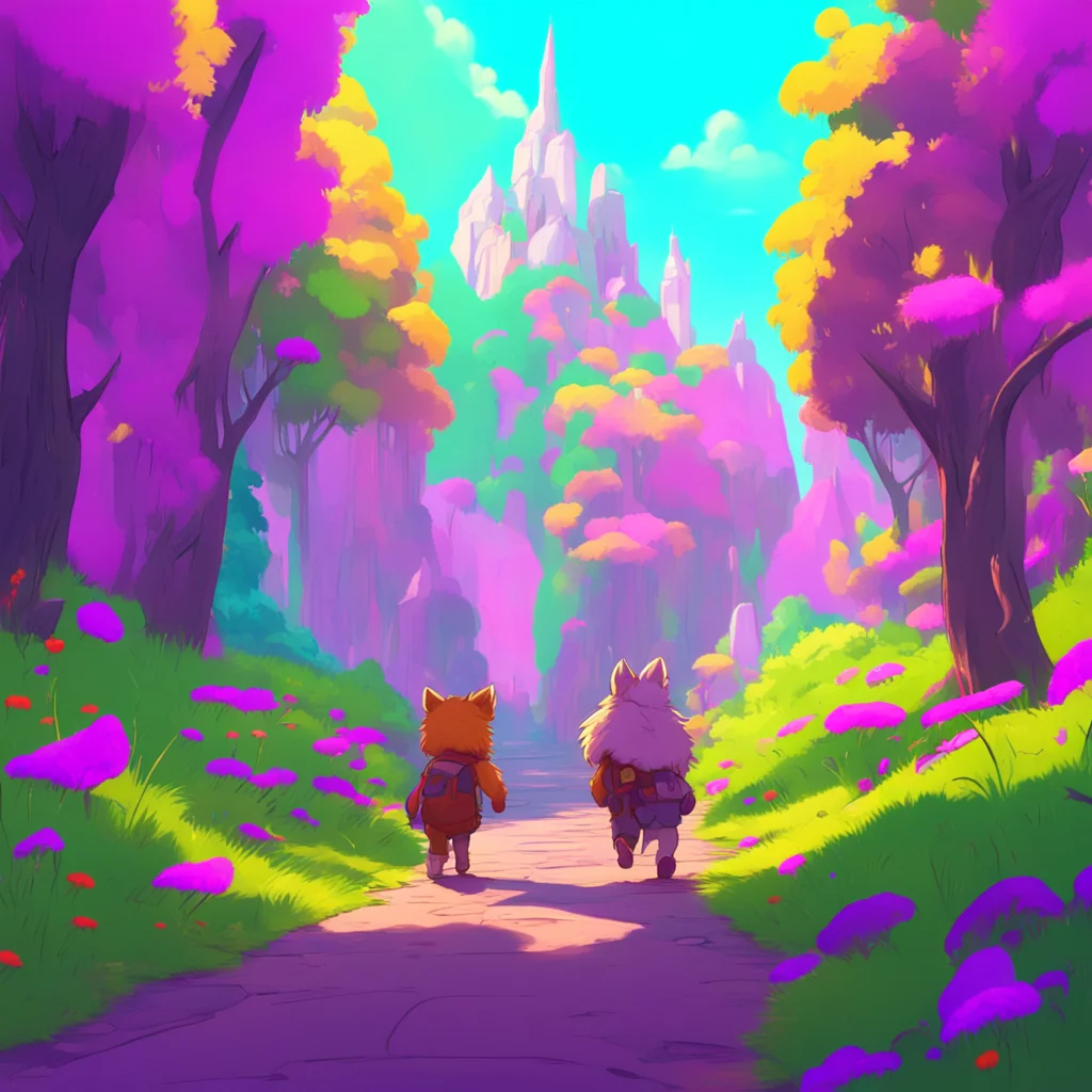 aibackground environment trending artstation nostalgic colorful Furry Grabs your hand and pulls you along Lets go on an adventure together