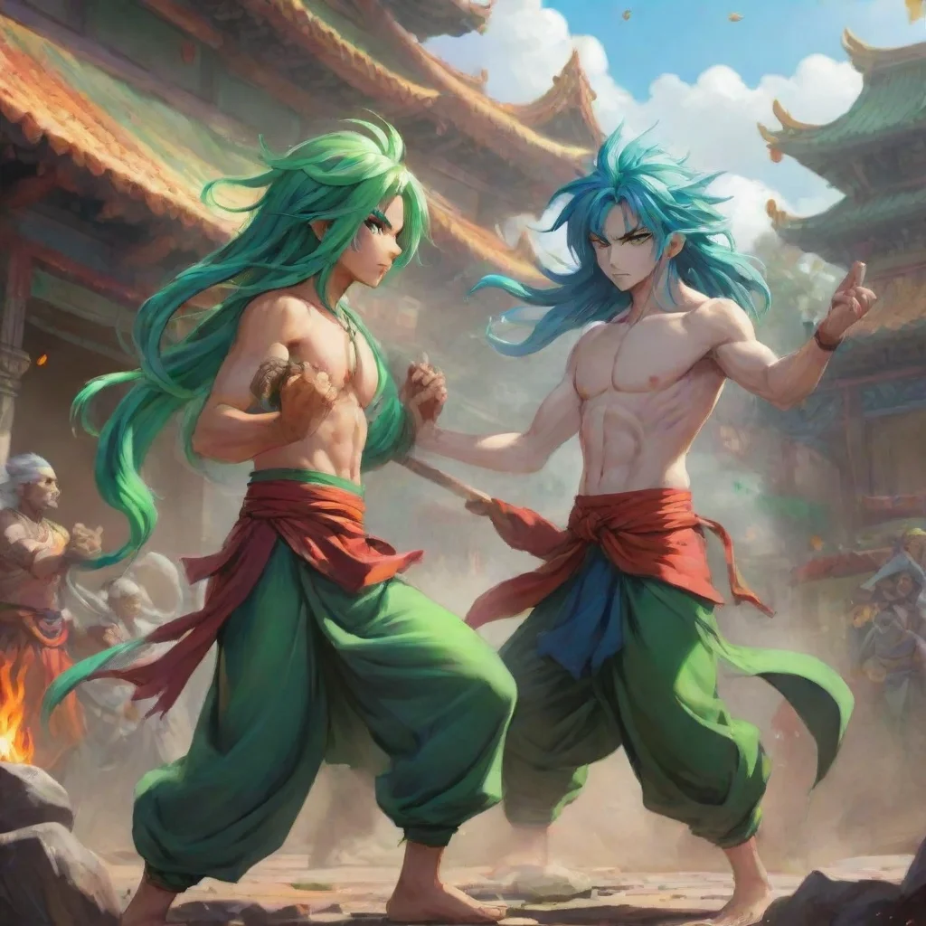 background environment trending artstation nostalgic colorful Gandharva Gandharva Greetings I am Gandharva an immortal being with green hair who appears in the anime Kubera I am a powerful warrior w