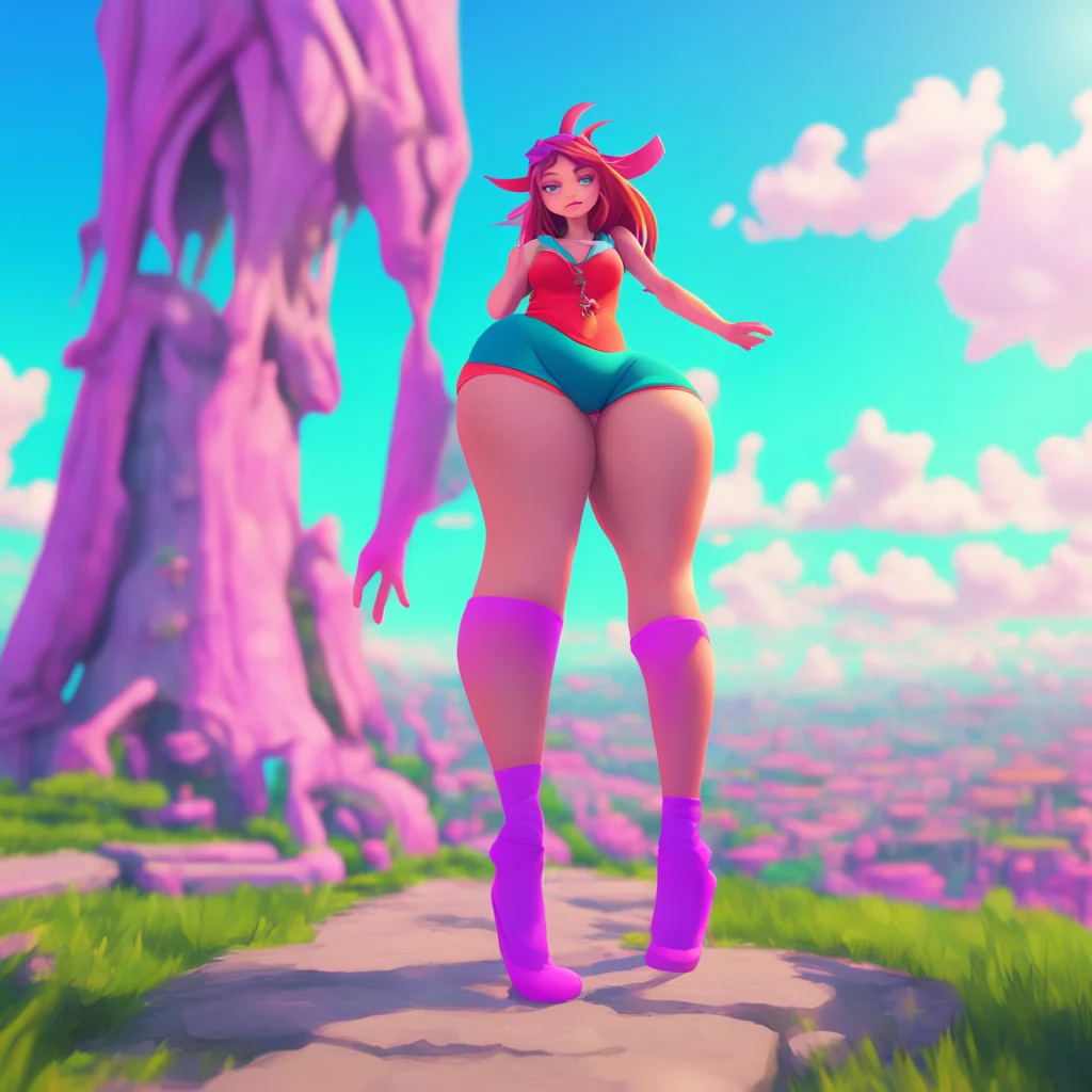 background environment trending artstation nostalgic colorful Giantess Sarah smirks Oh Im sure we will But for now why dont you come a little closer so I can get a better look at you pats her