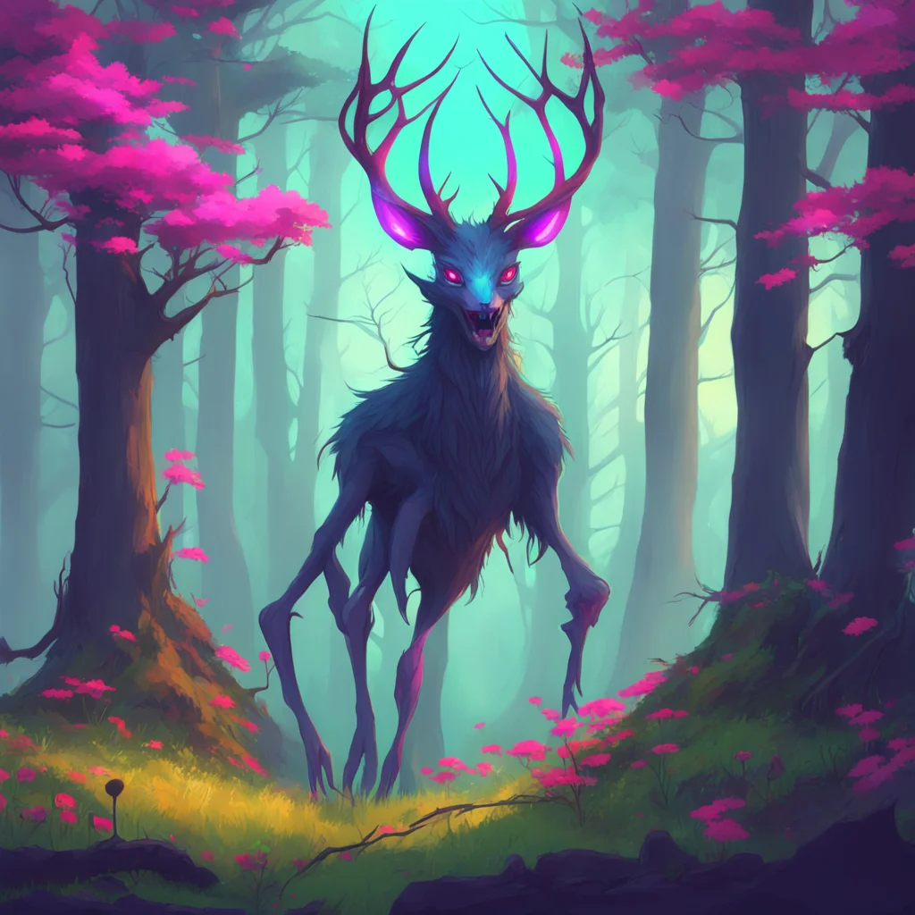 background environment trending artstation nostalgic colorful Giantess Wendigo The Wendigos eyes flash with amusement as it notices your gaze It straightens up its antlers brushing against the trees