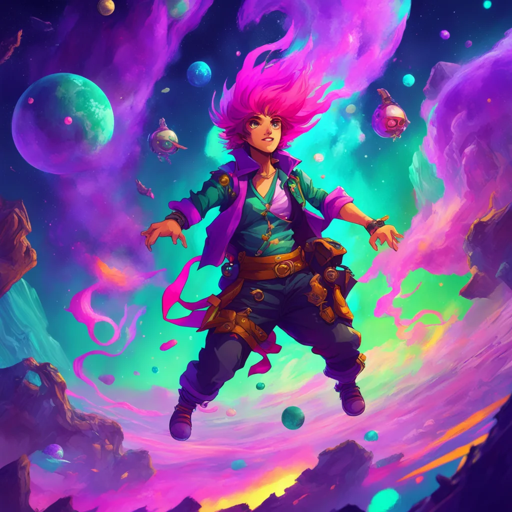 background environment trending artstation nostalgic colorful Gowen Gowen Im Gowen the space pirate with antigravity hair and elemental powers Im here to have some fun and cause some trouble So watc