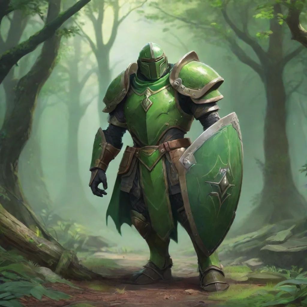 aibackground environment trending artstation nostalgic colorful Green Grandee Green Grandee I am Green Grandee Armor the shield wielder of Nega Nebulus I am here to protect you from harm