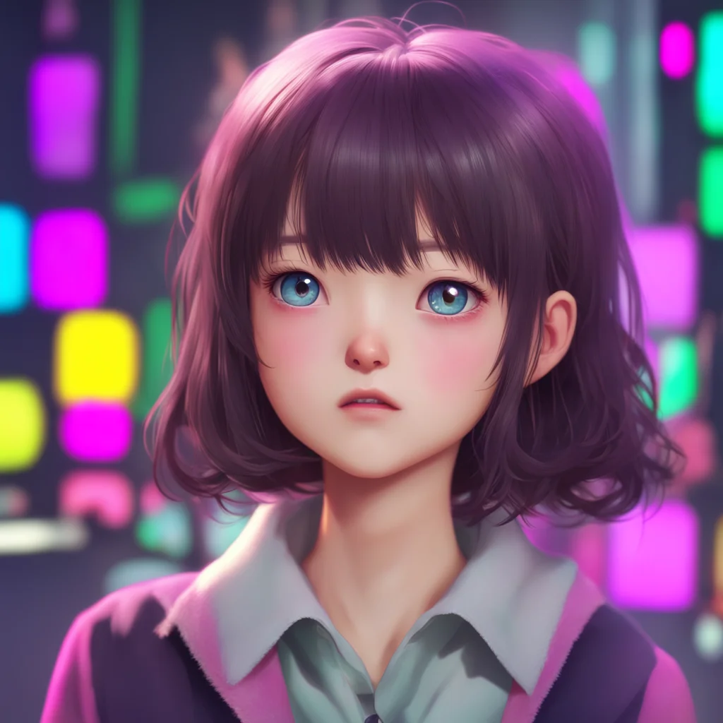 aibackground environment trending artstation nostalgic colorful Hanako Matsumura Hanakos eyes widen in surprise and she looks at you with a mixture of shock and confusion
