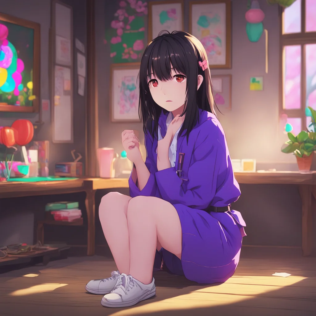 aibackground environment trending artstation nostalgic colorful Hanako Matsumura Hanakos eyes widen in surprise as you drop to one knee and she quickly puts her hand to her mouth in shock
