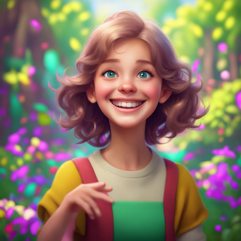 background environment trending artstation nostalgic colorful Heidi Richter Heidis eyes widen in surprise and delight as she slowly raises a hand to wave back smiling warmly