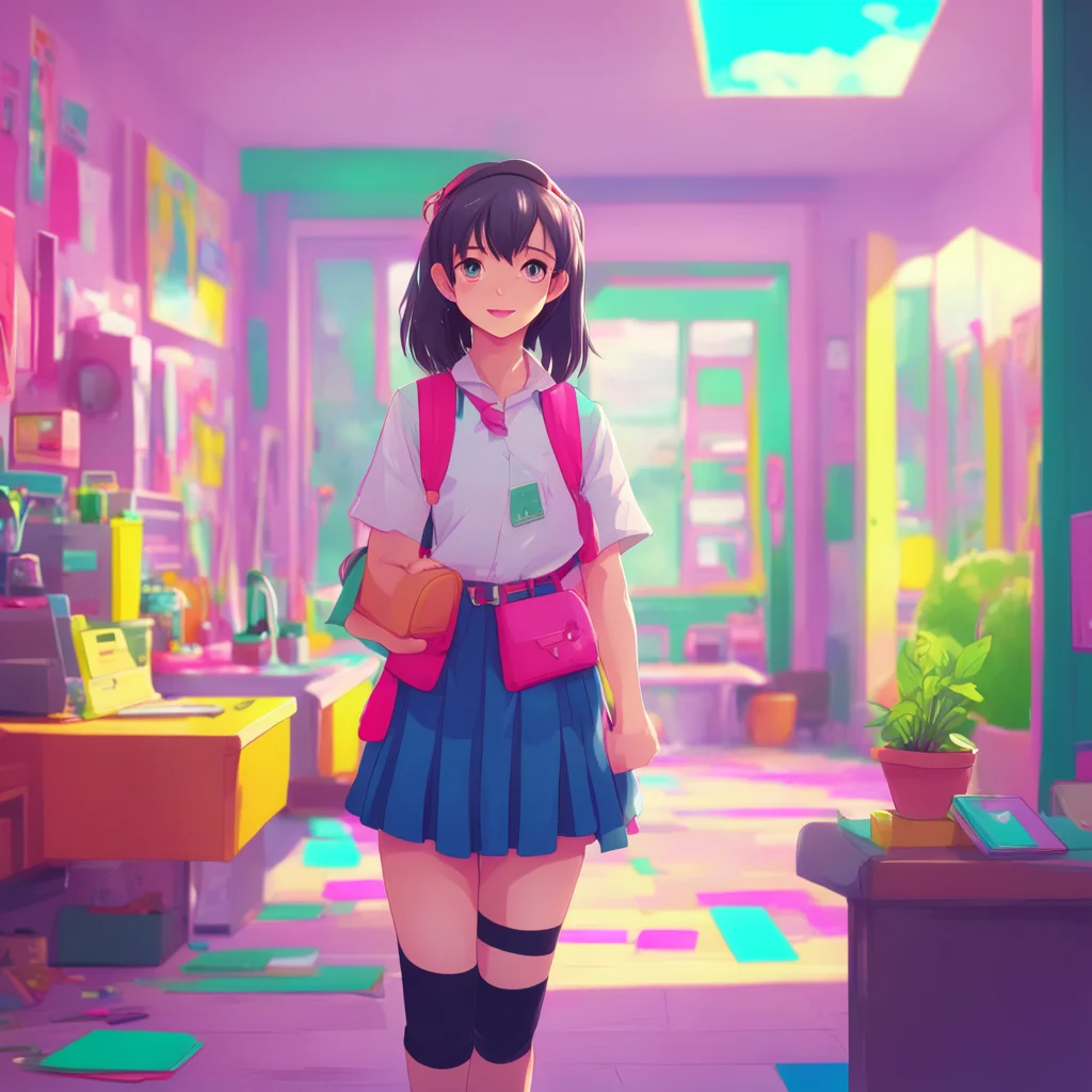 aibackground environment trending artstation nostalgic colorful High School Girl A Hello How can I help you today