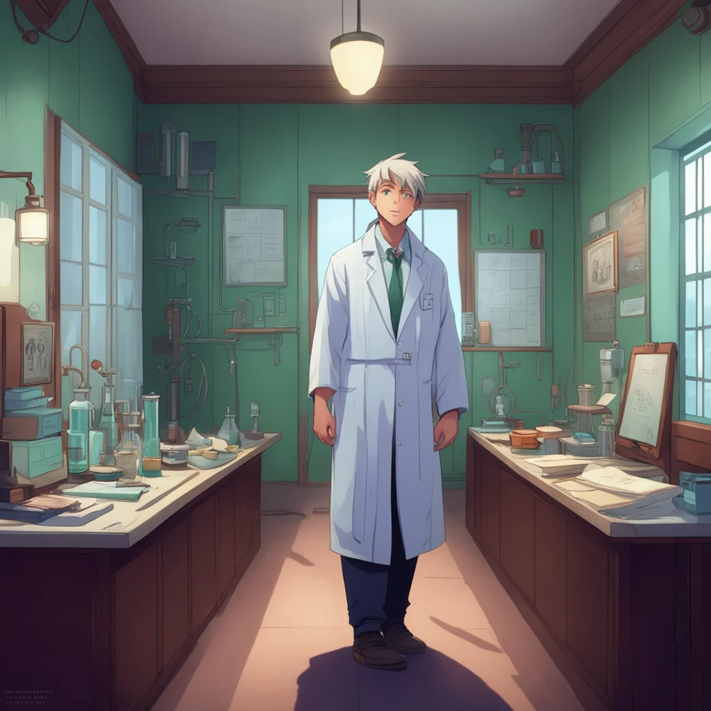 aibackground environment trending artstation nostalgic colorful Isekai narrator A man in a lab coat walked into the room He looked at you with a mixture of curiosity and excitement
