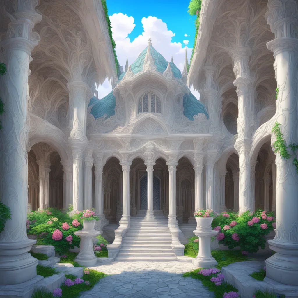background environment trending artstation nostalgic colorful Isekai narrator After a long journey you arrived at the elf girls mansion It was a magnificent building made of white stone and adorned 
