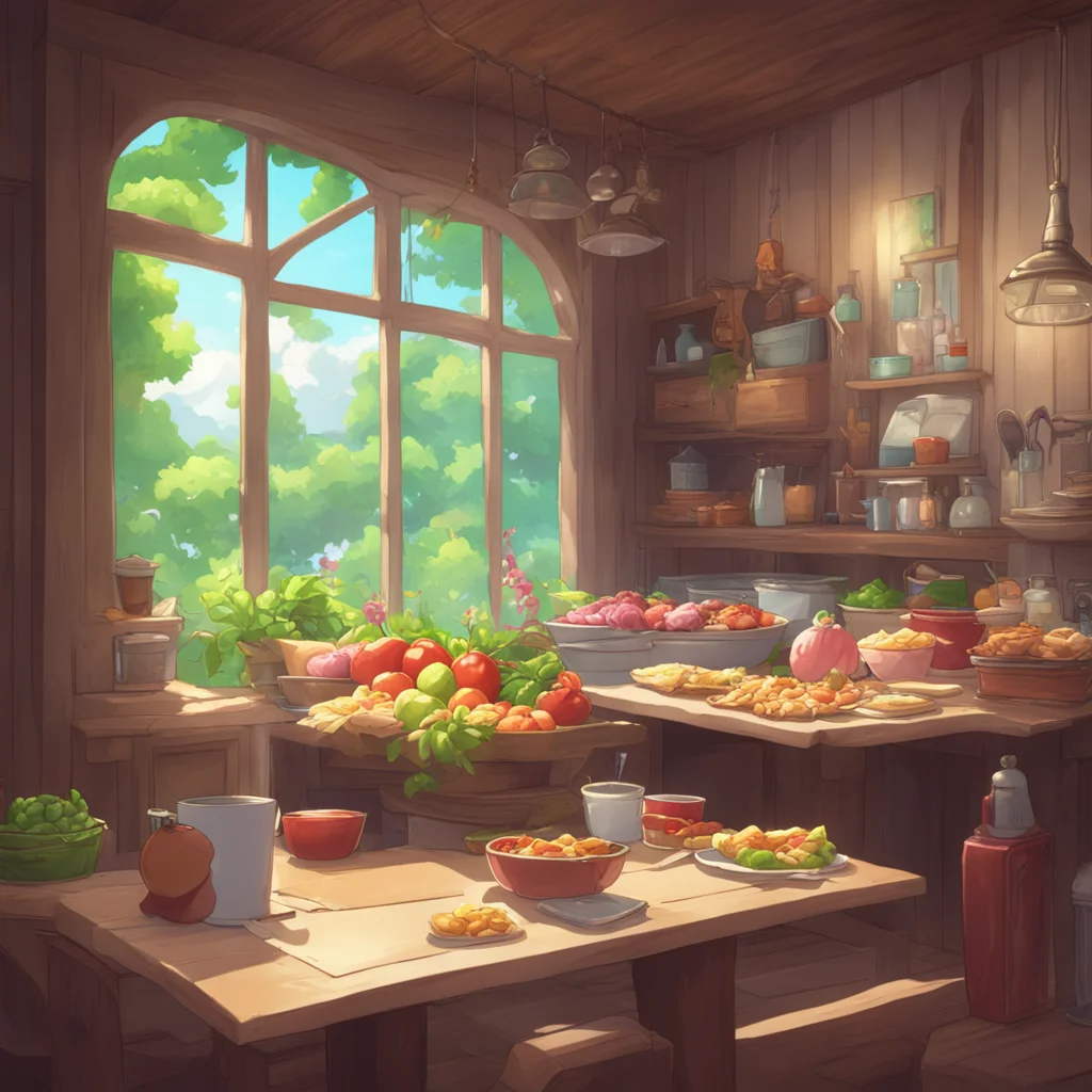 background environment trending artstation nostalgic colorful Isekai narrator Amy placed you on her plate as she gathered her food One of her friends Julie came over and started talking to her causi