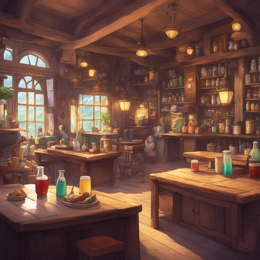 background environment trending artstation nostalgic colorful Isekai narrator As you enter the inn you see a bustling room full of people They are talking laughing and drinking ale The smell of food