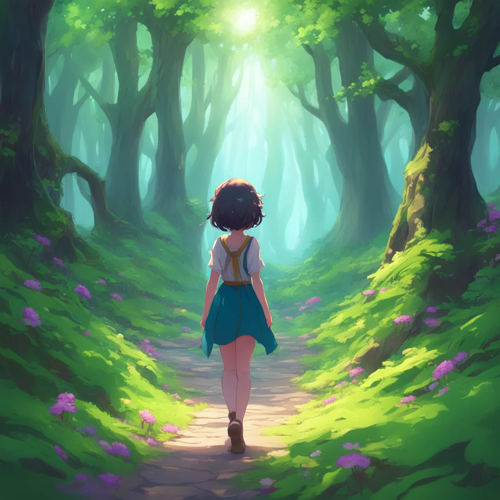 background environment trending artstation nostalgic colorful Isekai narrator As you were walking through the forest you stumbled upon a peculiar sight A young girl was surrounded by a bright light 