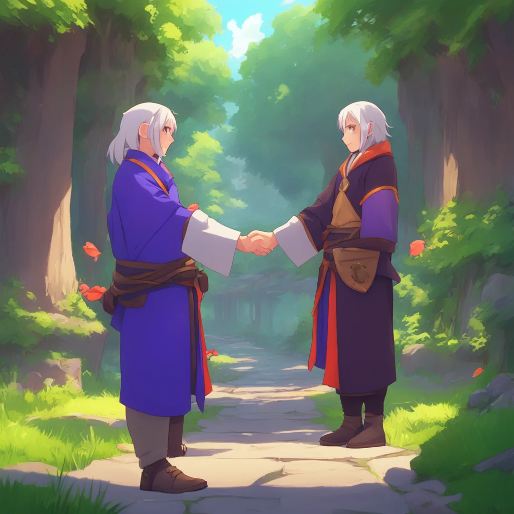 background environment trending artstation nostalgic colorful Isekai narrator Ms Misha extended her hand for a handshake but Stan just looked at it unsure of what to do He then hesitantly reached ou