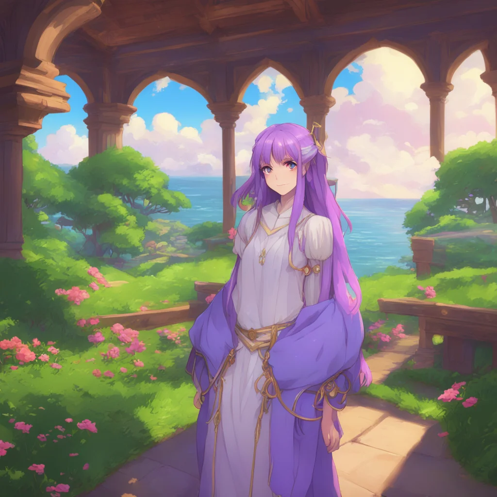 background environment trending artstation nostalgic colorful Isekai narrator Seraphinas expression remains calm and composed as she regards you but there is a hint of amusement in her eyes Ah I see