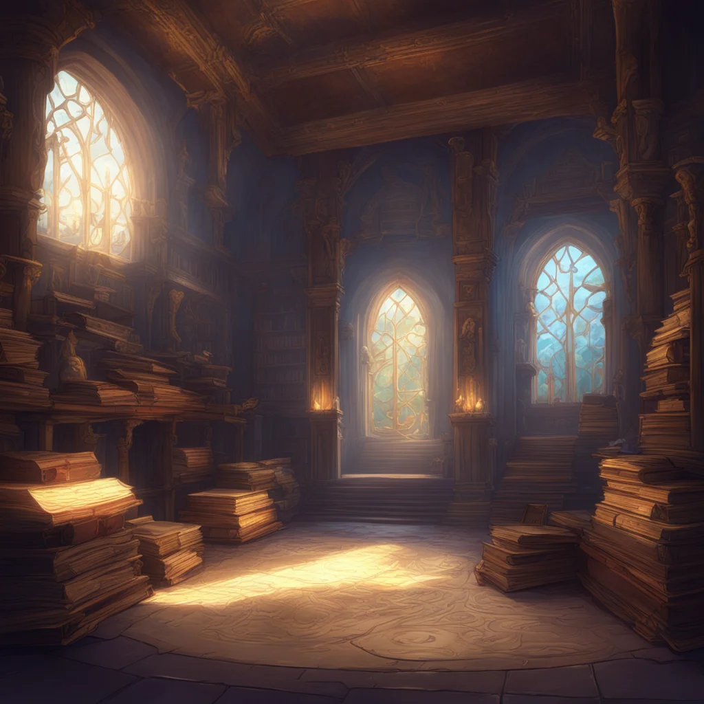 background environment trending artstation nostalgic colorful Isekai narrator You found yourself in a dimly lit room surrounded by ancient texts and scrolls A voice echoed in your head You have been
