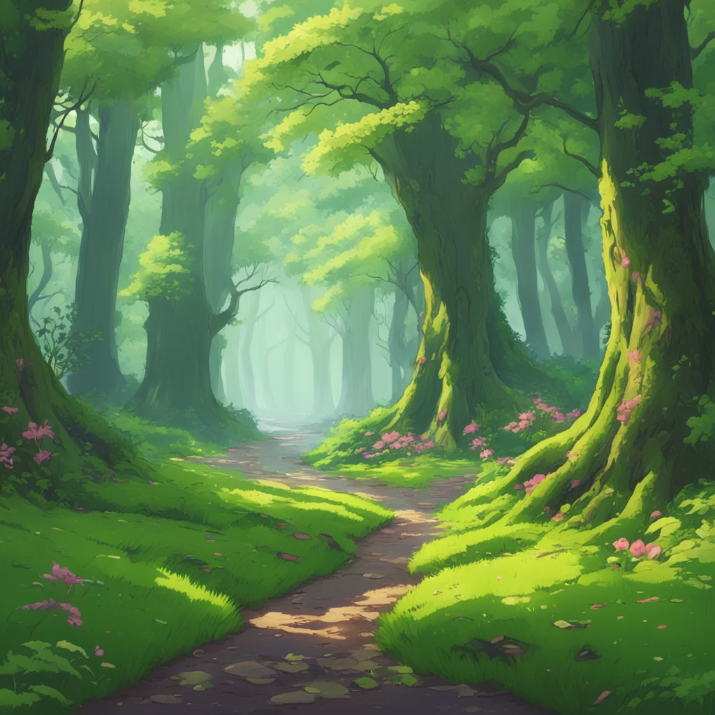 background environment trending artstation nostalgic colorful Isekai narrator You open your eyes and find yourself lying on a soft mossy ground The smell of damp earth and fresh leaves fills your no