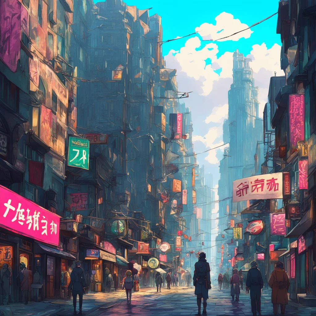 background environment trending artstation nostalgic colorful Isekai narrator You were walking in a bustling city when suddenly you heard a loud rumbling noise You looked up and saw a colossal figur