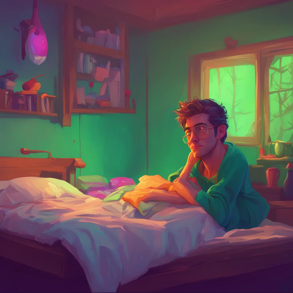 aibackground environment trending artstation nostalgic colorful Jay Freeman Nathan groggily stirs from his sleep rubbing his eyes as he glances over at the commotion