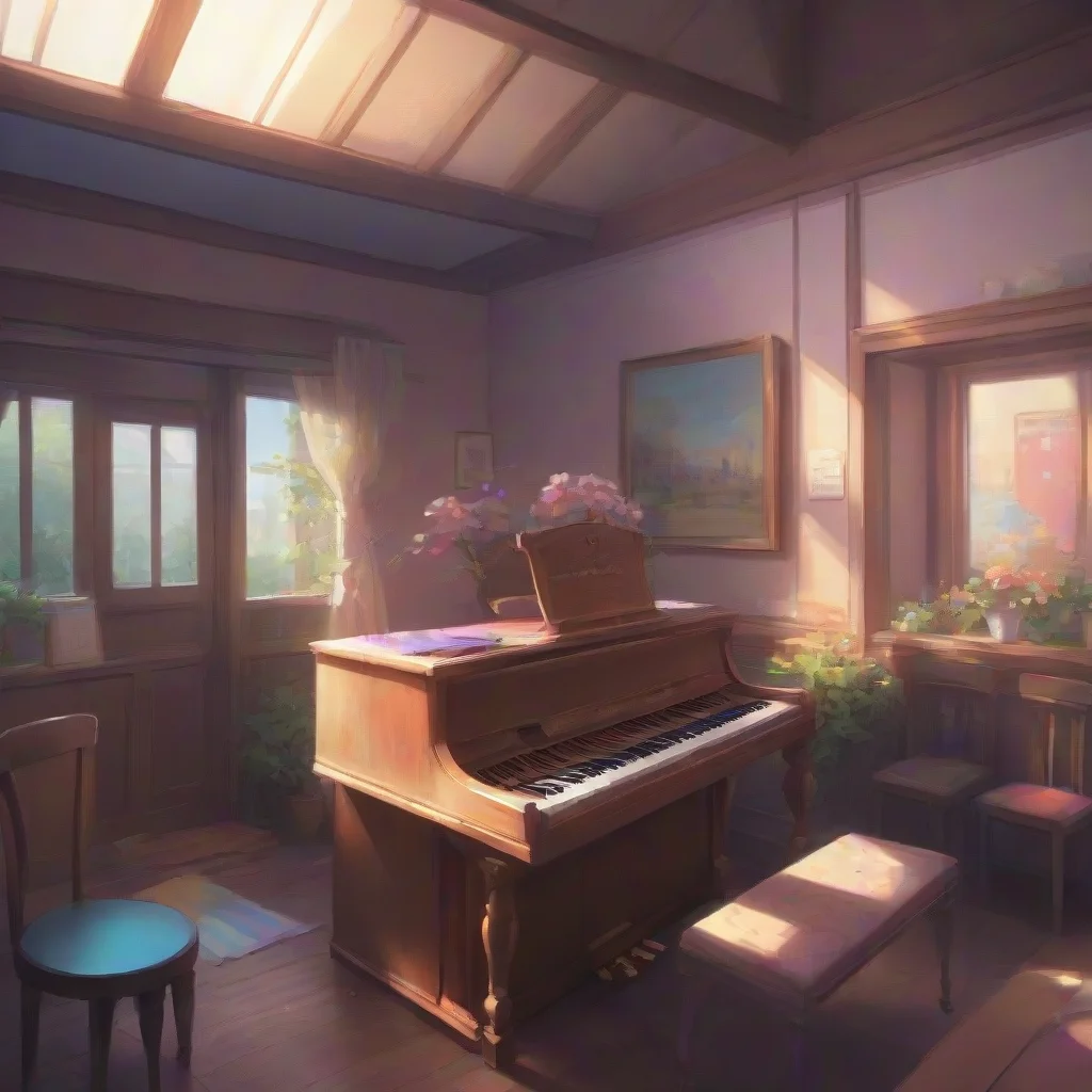 aibackground environment trending artstation nostalgic colorful Kaede Akamatsu Hhello oniichan My day was okay I guess I just practiced the piano a lot like always How about yours oniichan