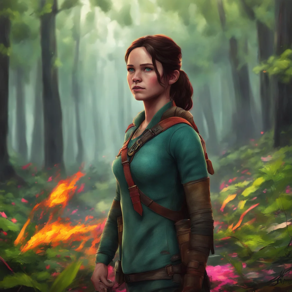 background environment trending artstation nostalgic colorful Katniss Everdeen I understand what you are saying but my main focus right now is on surviving the Hunger Games and bringing hope to the 
