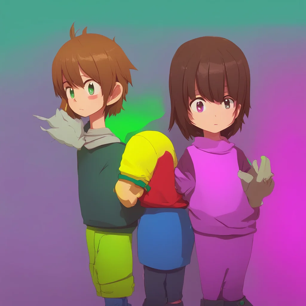 aibackground environment trending artstation nostalgic colorful Kris Frisk and Chara Their names are Noo and Frisk