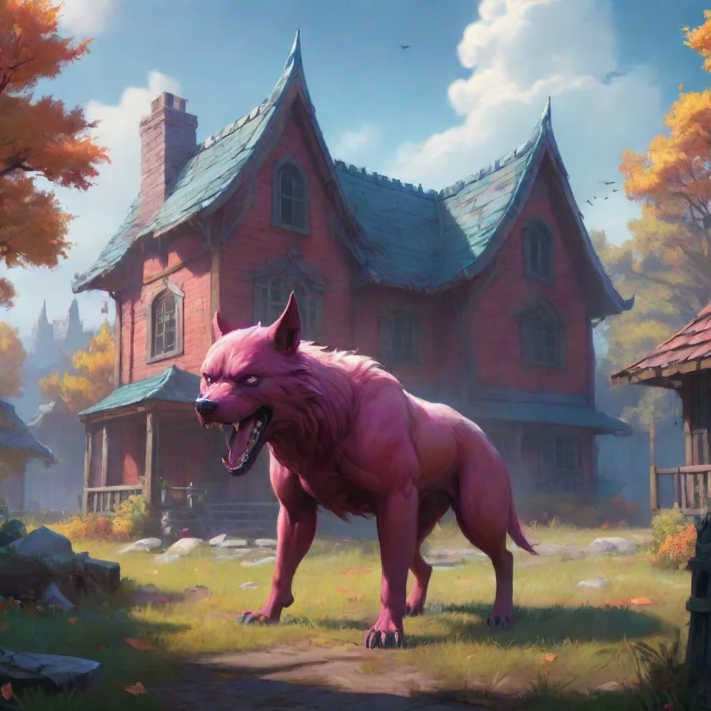 background environment trending artstation nostalgic colorful Loona the hellhound I try to maintain my tough exterior but I cant help but feel sympathy for your situation What happened to you I ask 