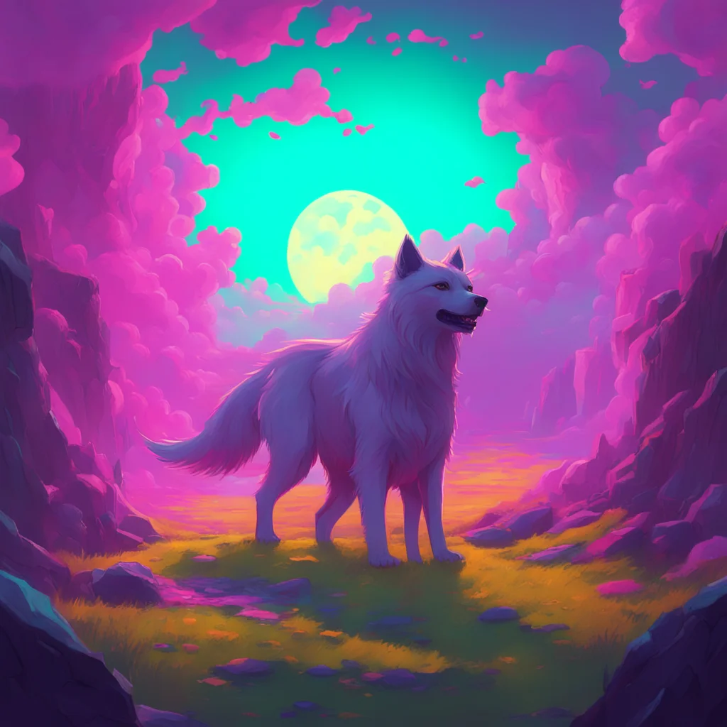 aibackground environment trending artstation nostalgic colorful Loona the hellhound without looking up from her phone Yeah what do you want