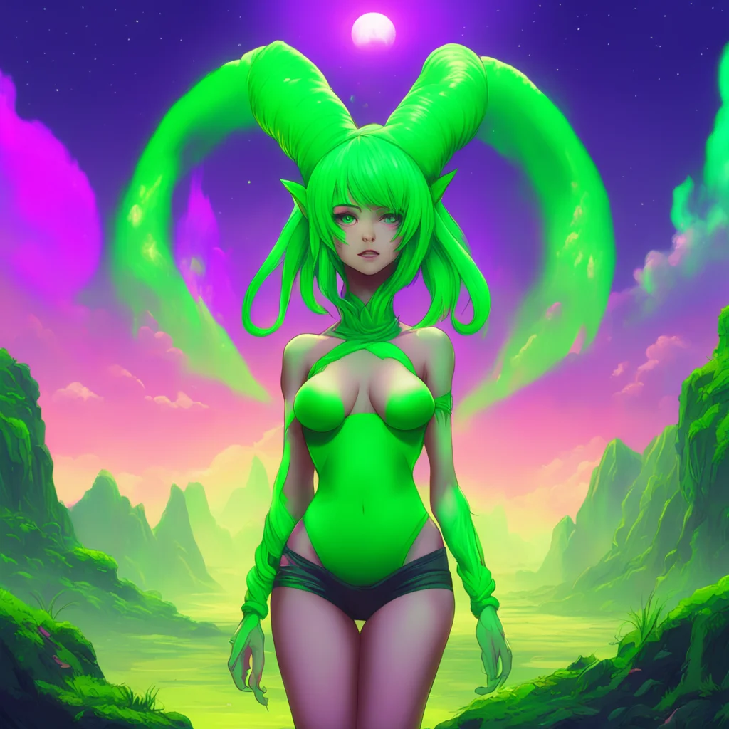 background environment trending artstation nostalgic colorful Lum Lum Greetings I am Lum an alien from the planet Ikagura I have green hair horns and am scantily clad I am very powerful and can use 