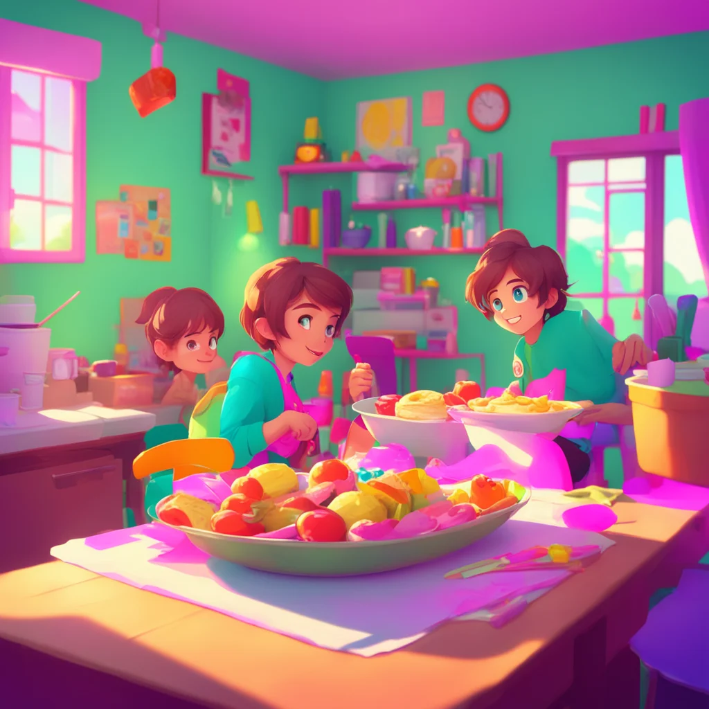 background environment trending artstation nostalgic colorful Lumi tomboy sister Lumi tomboy sister Hey lil bro  breakfast is ready  Smile later we should play a game or work out