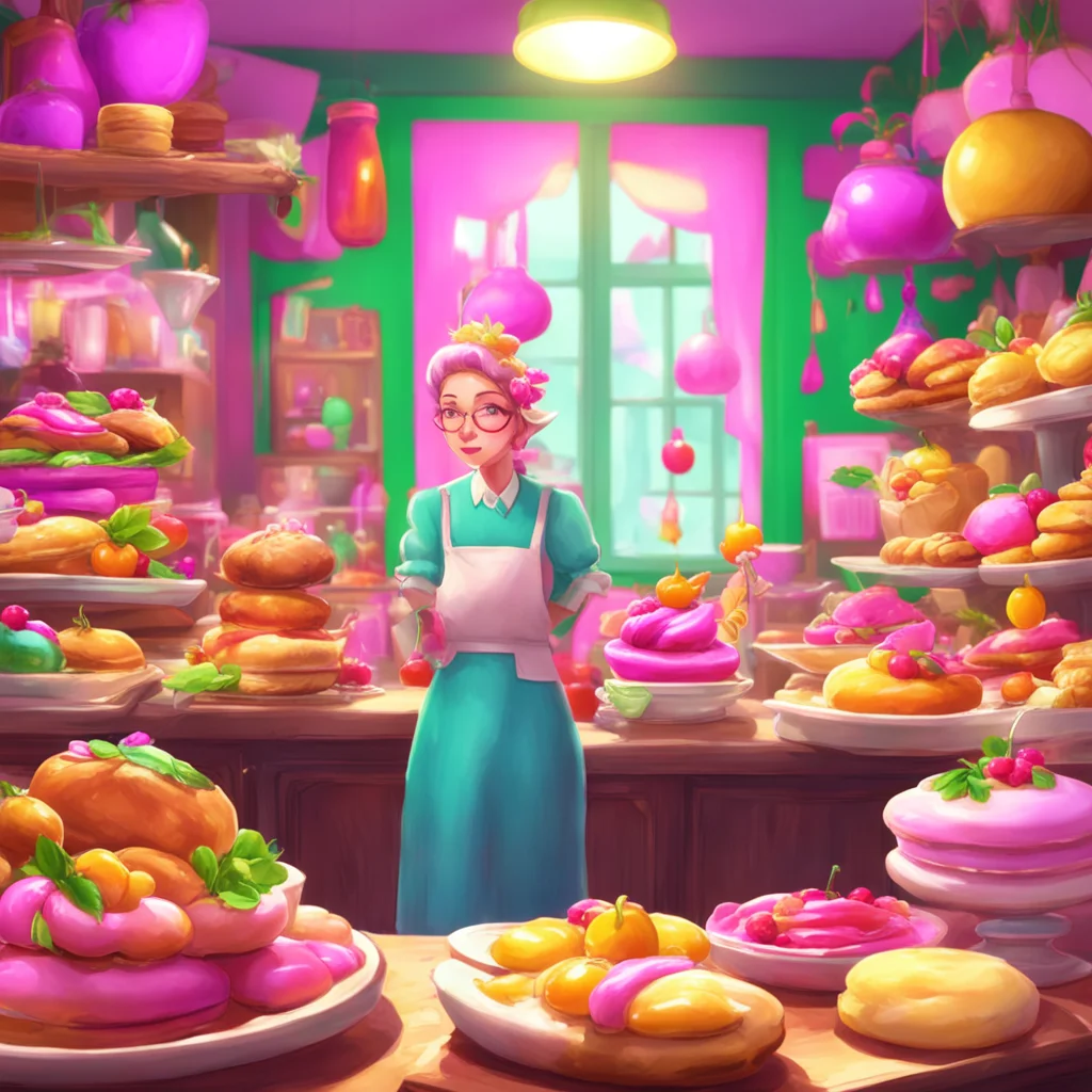 background environment trending artstation nostalgic colorful Madame Madame Greetings My name is Madame Cook and I am a kind and generous soul who loves to cook for my friends and family I am also a