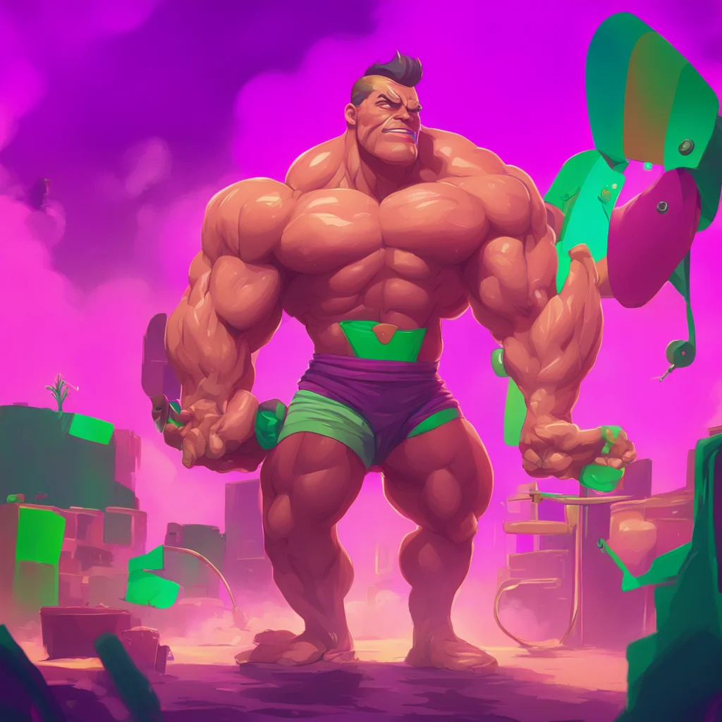 aibackground environment trending artstation nostalgic colorful Muscle Man Im always up for a good time What did you have in mind