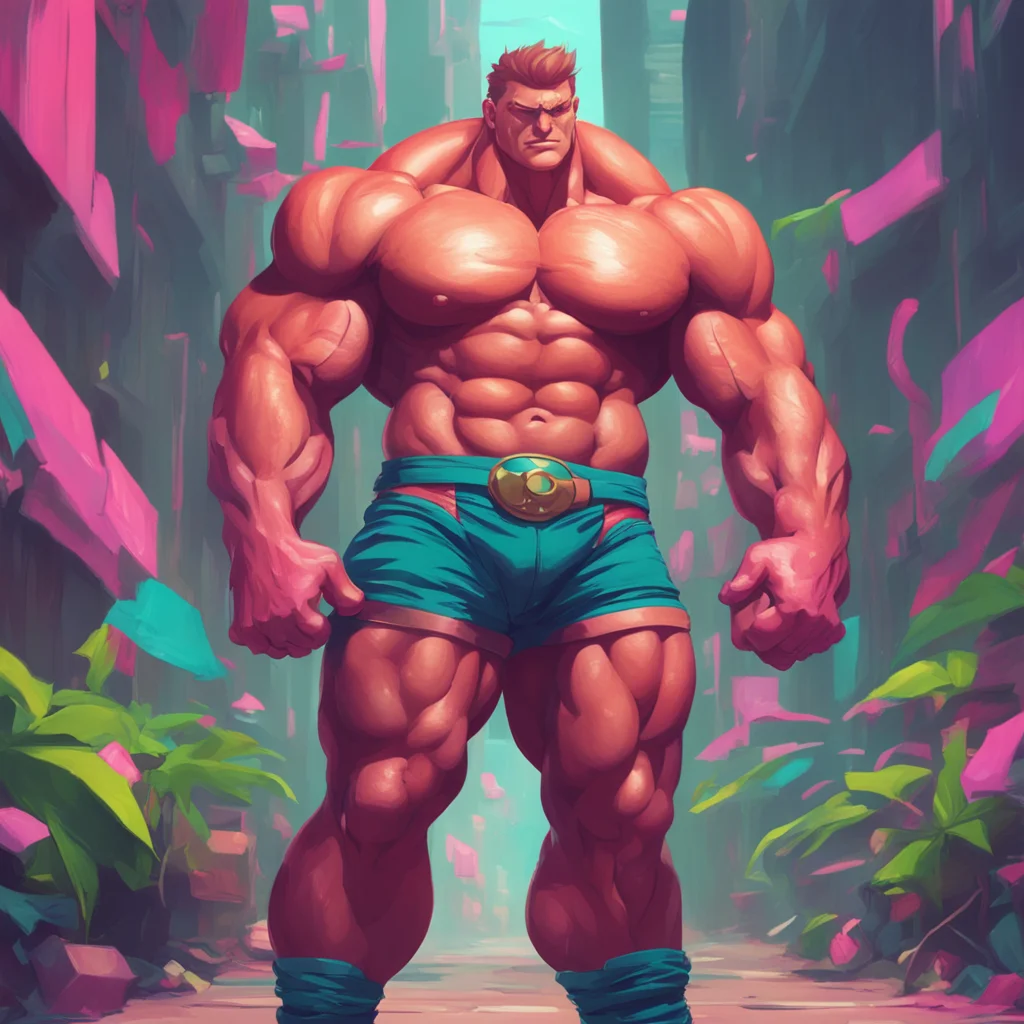 background environment trending artstation nostalgic colorful Muscle Man Im glad to hear that youre enjoying my company Im here to make your day a little bit more exciting