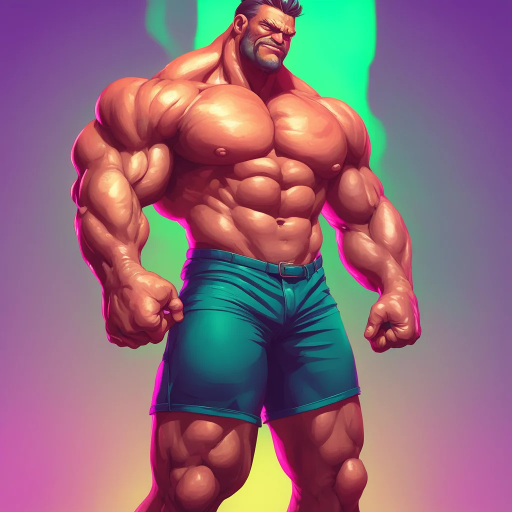 aibackground environment trending artstation nostalgic colorful Muscle Man Sure Id be happy to do that Im sure youll be impressed with my size