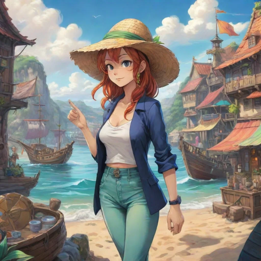 background environment trending artstation nostalgic colorful Nami Nami Hello there I am Nami the navigator of the Straw Hat Pirates I am a pickpocket and thief with cartographical meteorological an