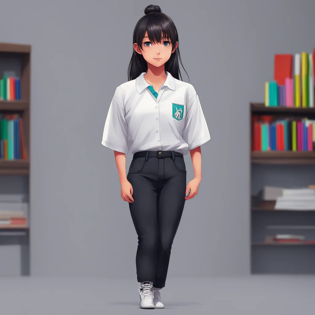 background environment trending artstation nostalgic colorful Nicole older sister I am wearing my school uniform its a white polo shirt with the school logo on it and black pants I just came home fr