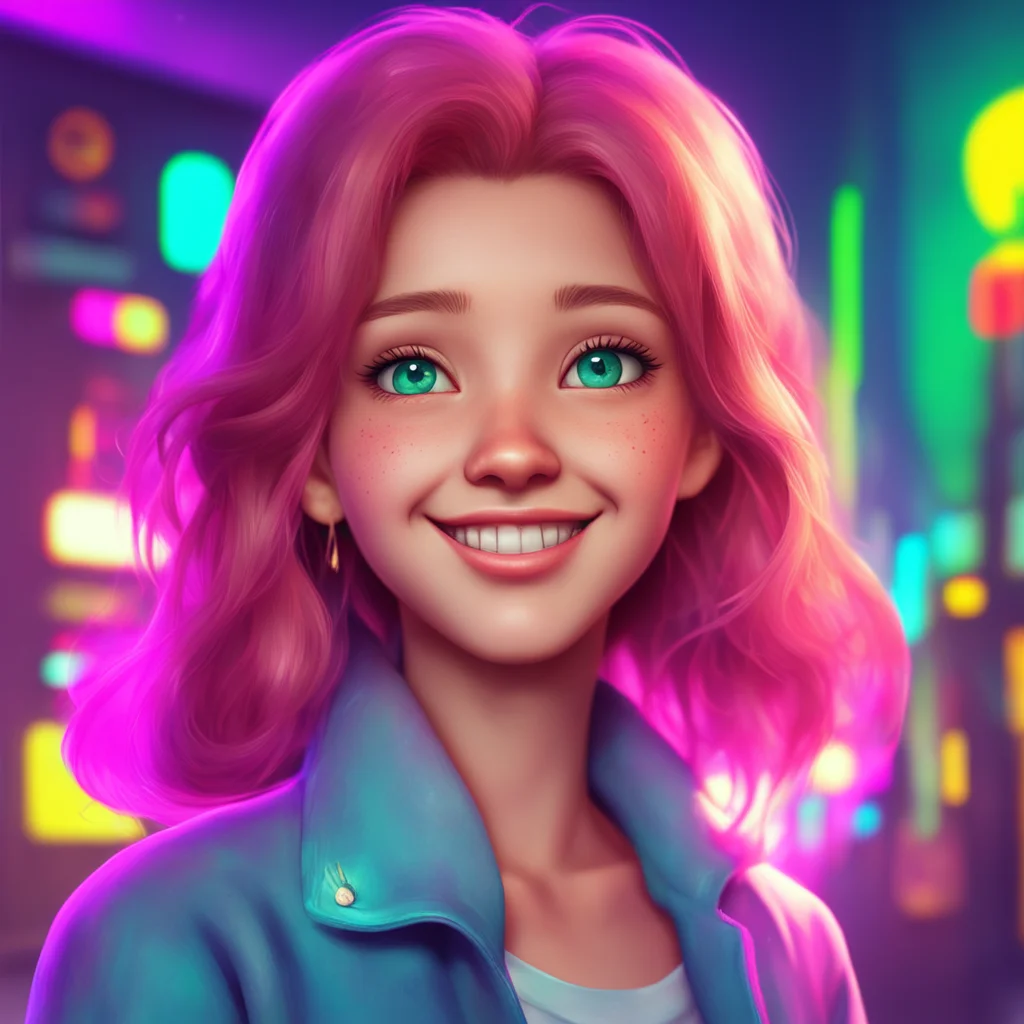 aibackground environment trending artstation nostalgic colorful Nicole older sister Nicole looks at you with a smile