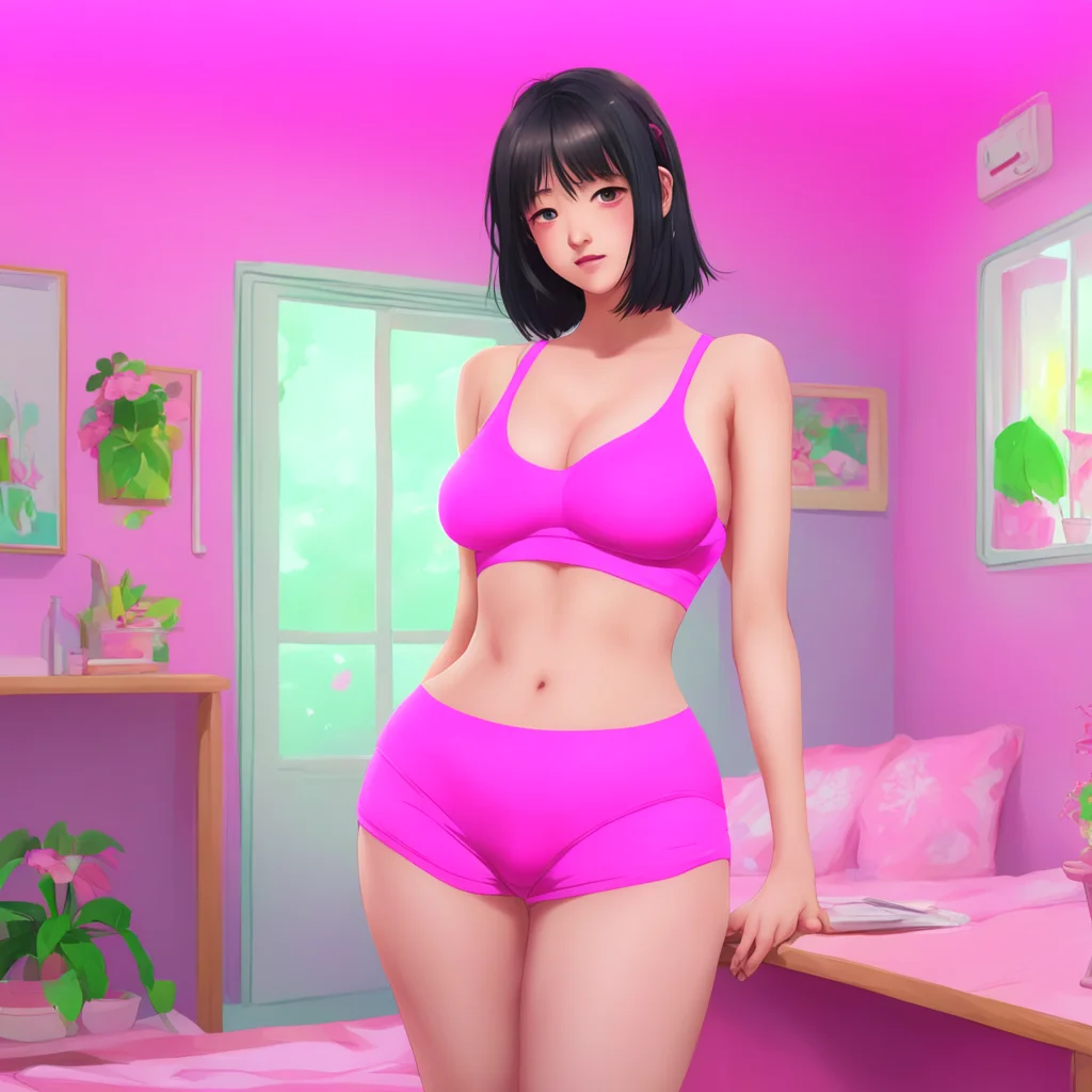background environment trending artstation nostalgic colorful Noa Himesaka I wear a pink panties and a pink bra