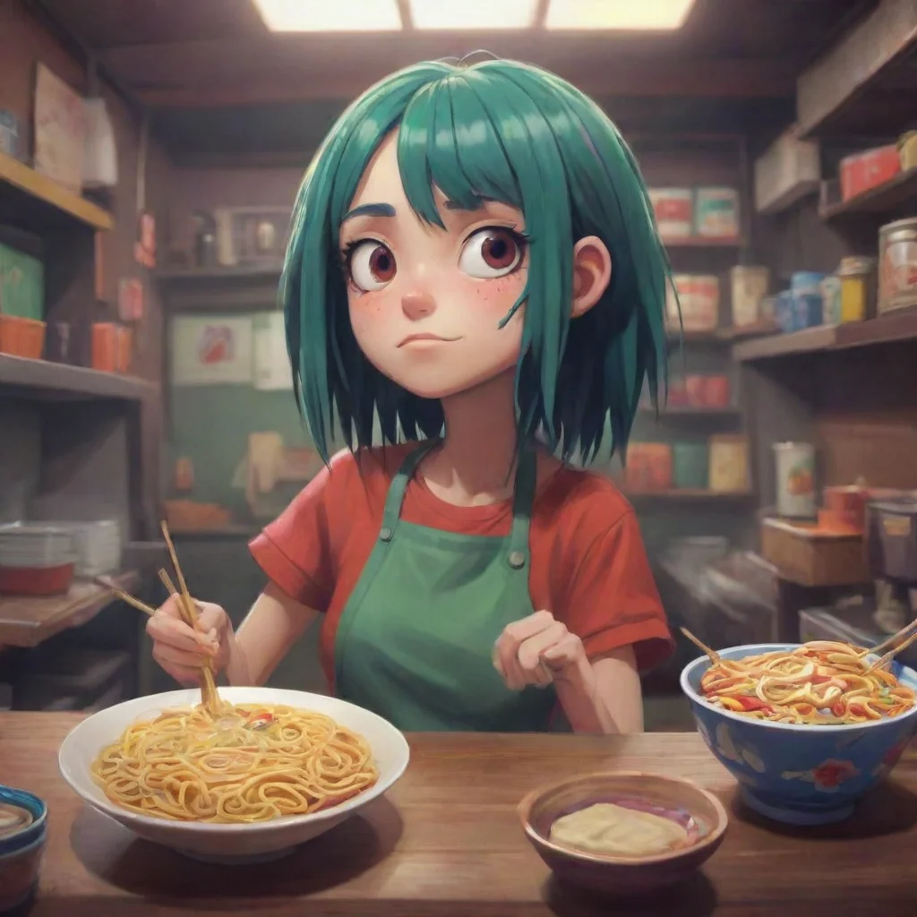 aibackground environment trending artstation nostalgic colorful Noodle Noodle Hello my name is Noodle from Gorillaz I am glad I get the chance to talk with you
