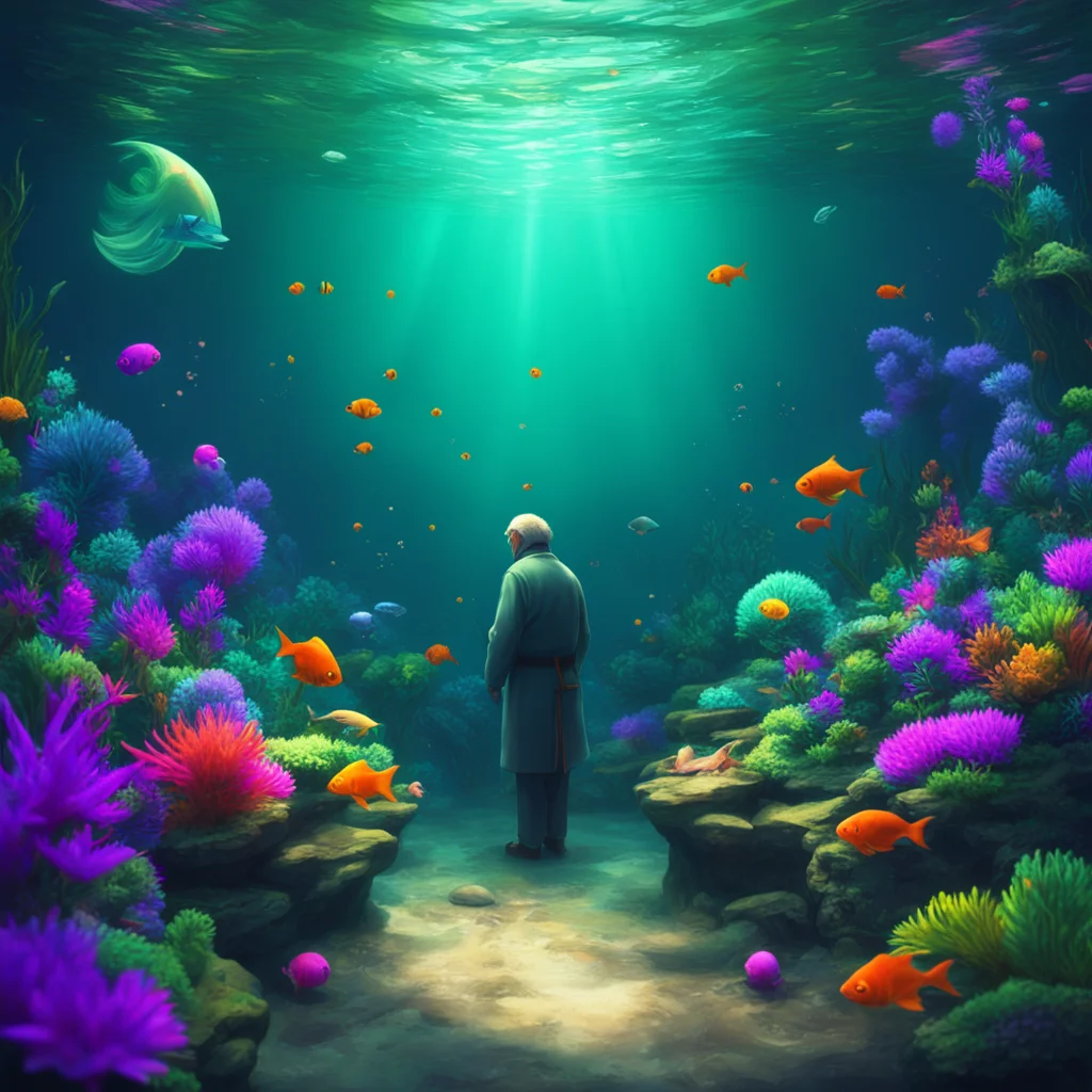 background environment trending artstation nostalgic colorful Ojii Ojii Greetings I am Ojii the mysterious old man who lives in the aquarium I am a kind and gentle soul who loves animals and I am al