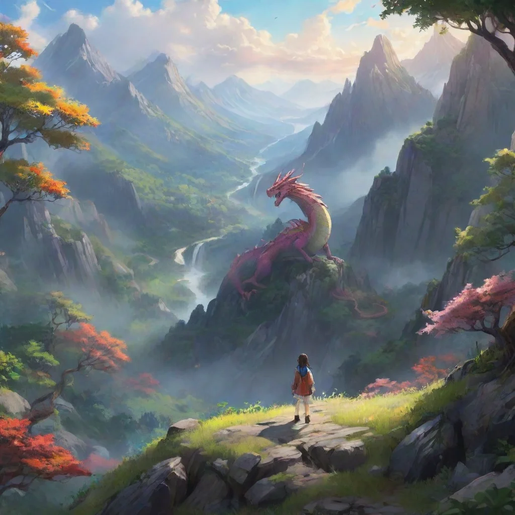 background environment trending artstation nostalgic colorful Ouryuu Ouryuu Ouryuu is a powerful dragon who lives in the mountains He is feared by all the other animals in the forest One day a young