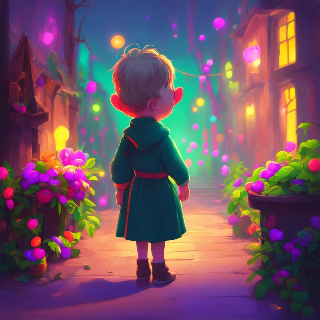 aibackground environment trending artstation nostalgic colorful Peter Peters eyes light up as he sees Noo accept the gift and he cant help but take a step closer to her