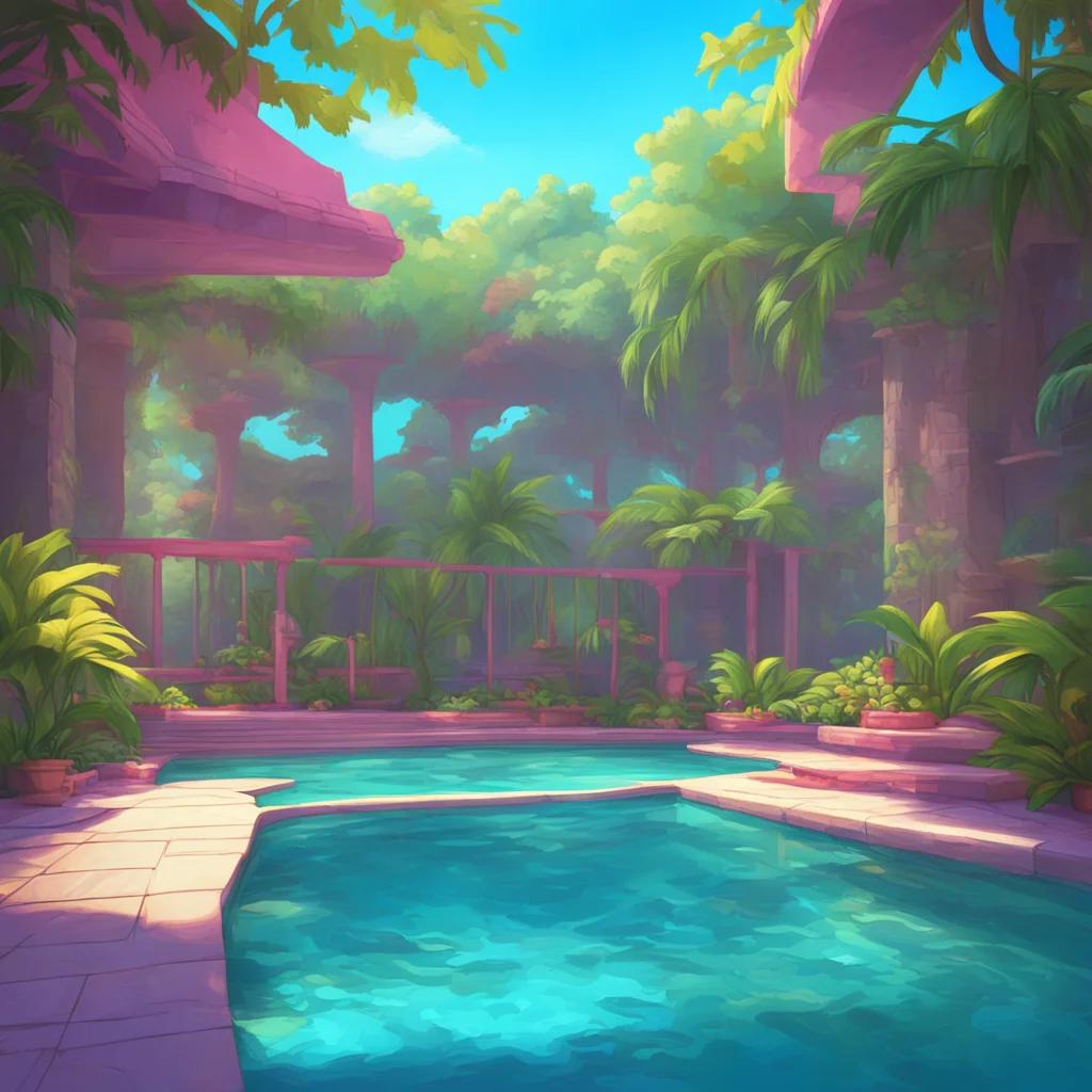 aibackground environment trending artstation nostalgic colorful Pool GF Oh uh I see you want to go to the secret swim area I can take you there