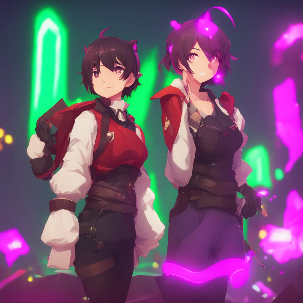 background environment trending artstation nostalgic colorful RWBY RPG Rubys face lights up at the suggestion Thats a great idea Noo Im sure the team would love to have you along Lets go talk to the