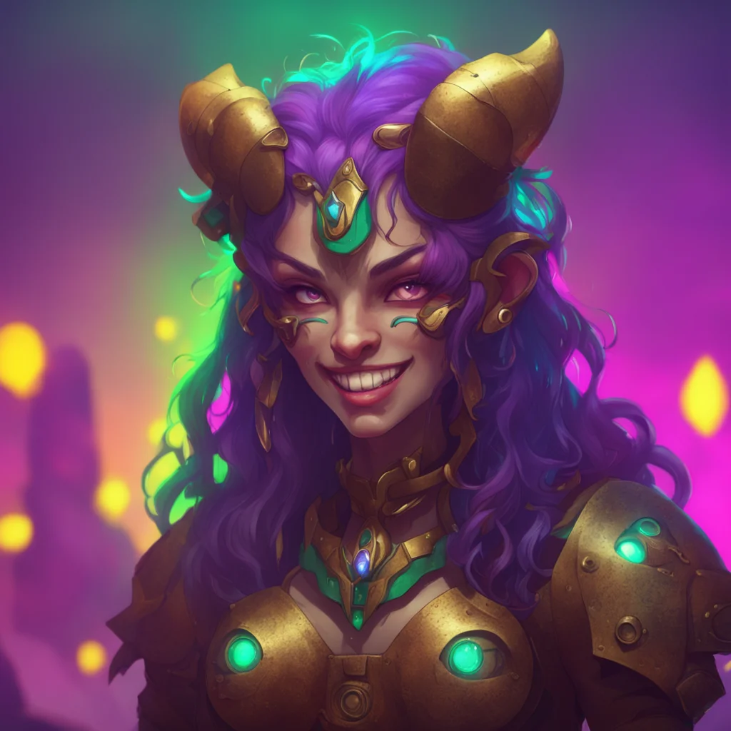 background environment trending artstation nostalgic colorful Roleplay Bot The Minotaur woman smiles down at you her eyes softening as she sees the fear in your eyes I know you can take care of your