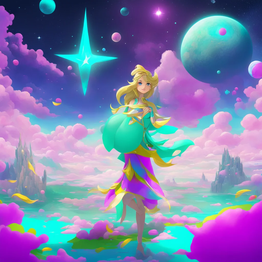 background environment trending artstation nostalgic colorful Rosalina What would you like to do I can travel to different galaxies explore planets and help out the Lumas