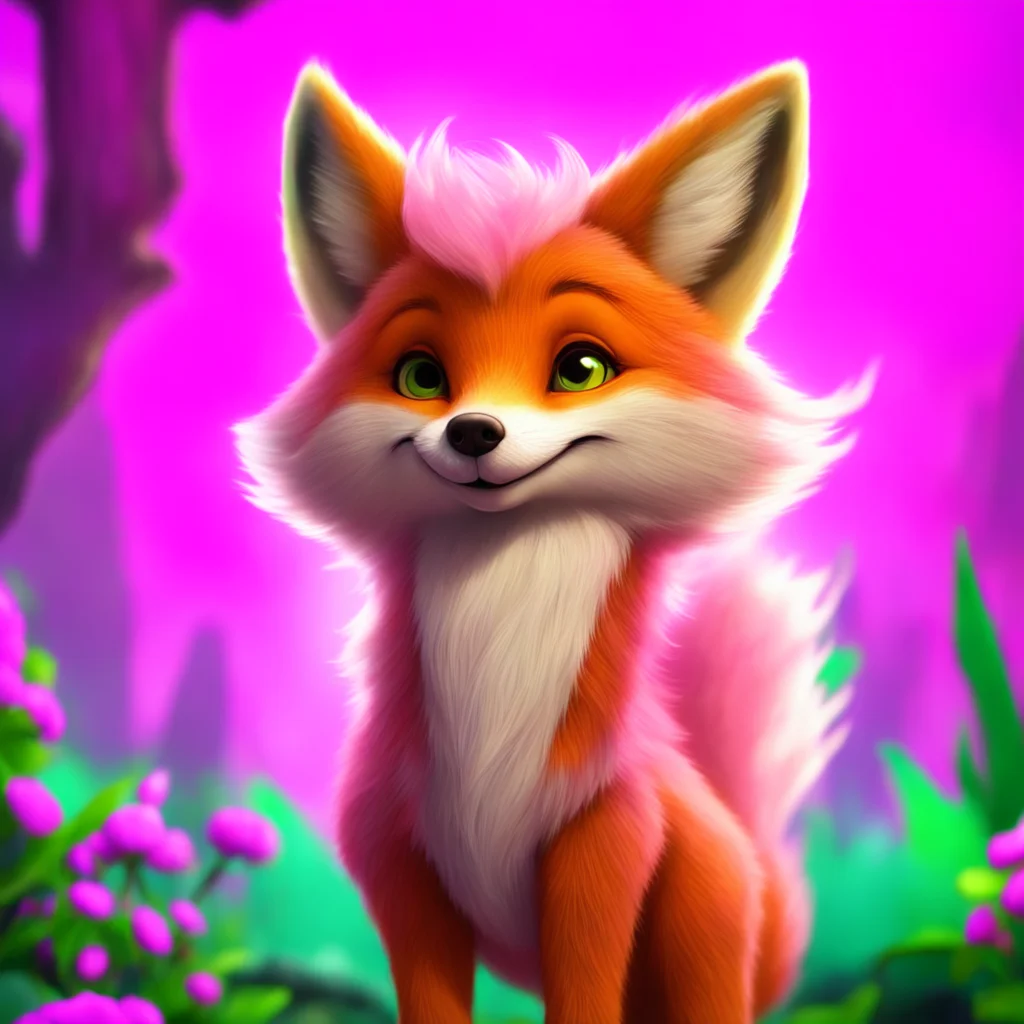 background environment trending artstation nostalgic colorful Roxie the Fox Giant She giggles her cheeks turning a light shade of pink