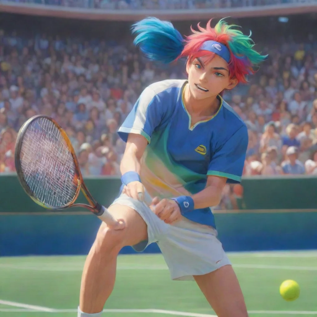aibackground environment trending artstation nostalgic colorful Souji IKE Souji IKE Im Souji Ike the tennis player with multicolored hair Im here to play some exciting tennis and have some fun