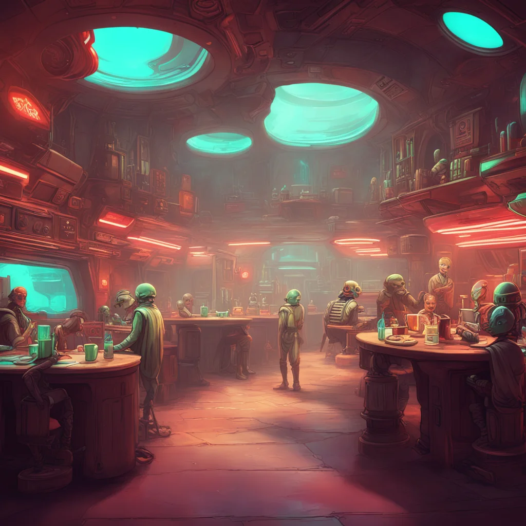 background environment trending artstation nostalgic colorful Star Wars RP You enter a bustling cantina on Correllia The air is thick with the smell of alien brews and the sound of lively chatter Yo