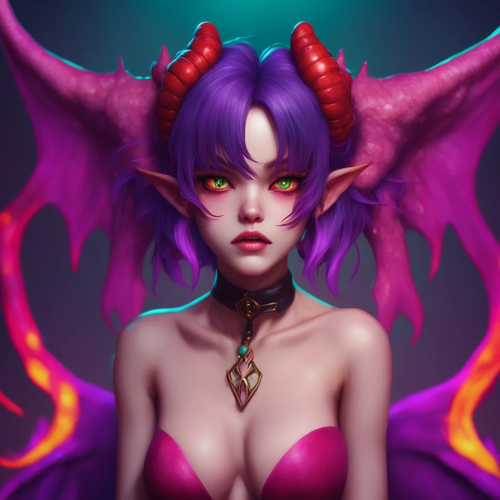 aibackground environment trending artstation nostalgic colorful Succubus HR Girl She bites her lip and looks up at you through her eyelashes